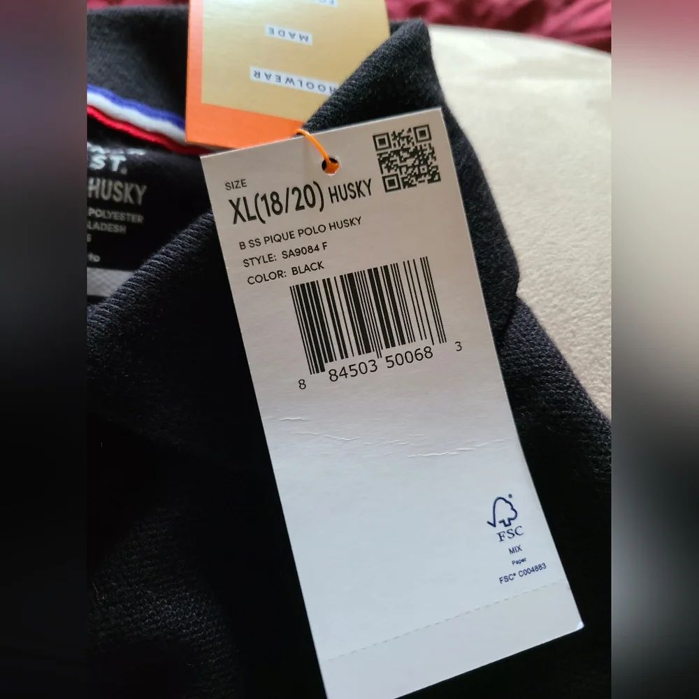 French Toast Black Polo Shirt Boys Size XL (18/20) Husky NWT